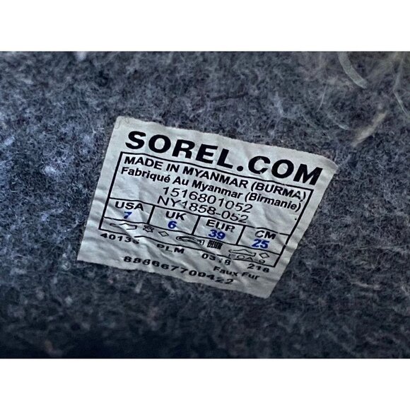 Sorel NY1858-052 Joan of Arctic Gray Fur Lined Winter Snow Boots Women's 7 - Picture 8 of 8